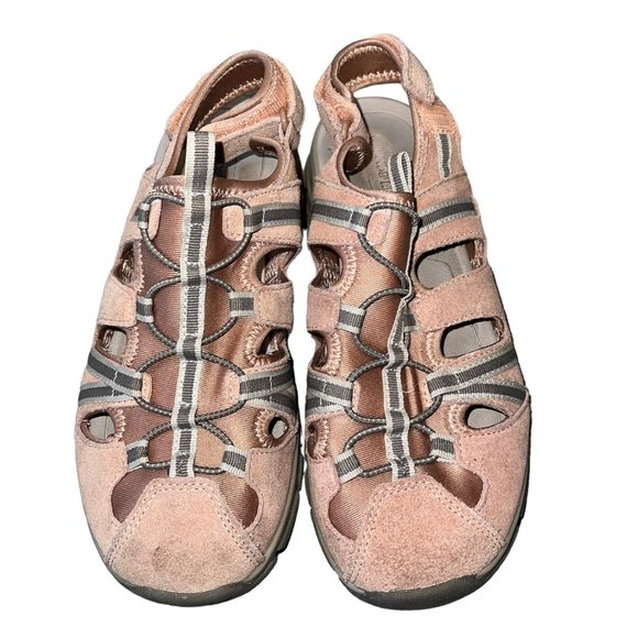 Lands End Closed Toe Pink Gray Sandals Water Hiking 8B #508527 - Picture 1 of 5